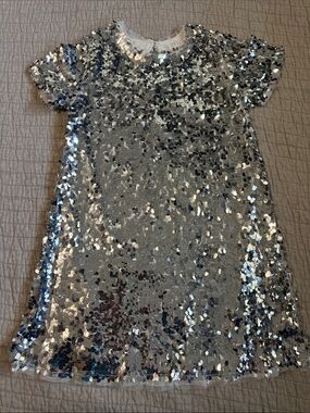 Zara Silver Sequin Kids Dress